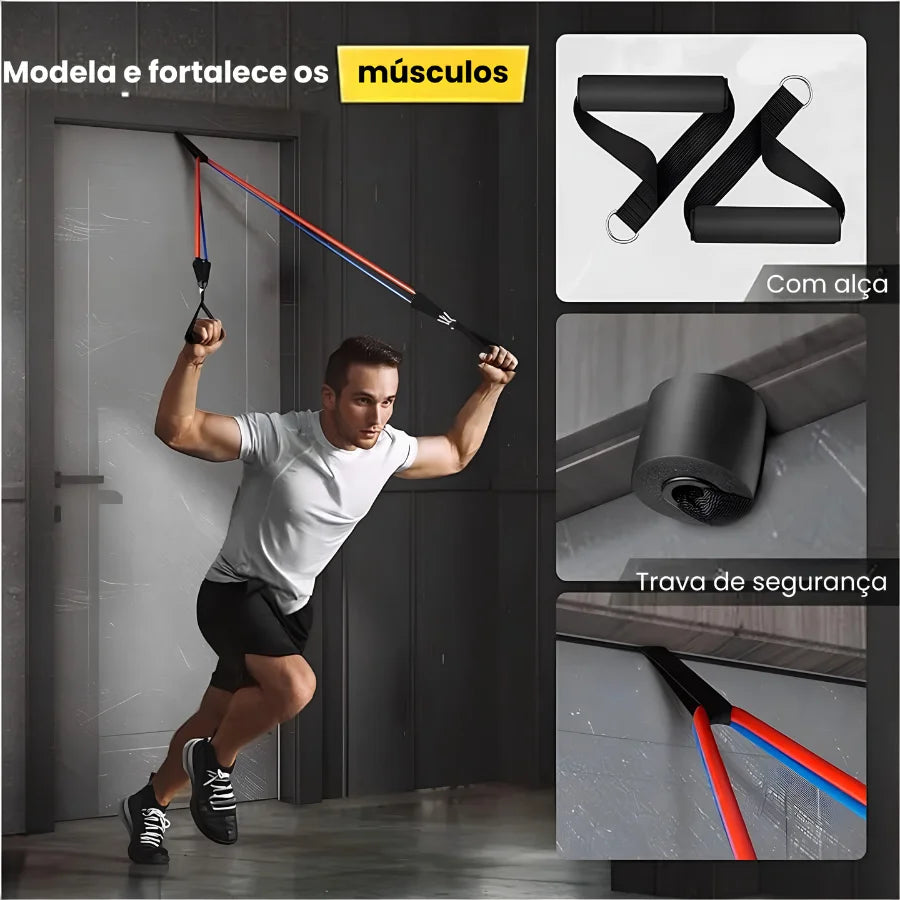 Kit 11 Elásticos de Resistência para Calistenia e Treino Funcional