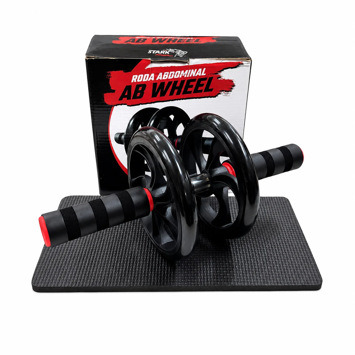 Roda Abdominal Stark Fitness + Tapete de Apoio Grátis